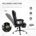 Ergonomic Office Chair, PU Leather Office Chair with Footrest, Reclining Function, Lumbar Support for Home, Office (Black) - USBGY-1HEI